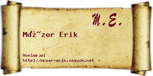 Mózer Erik névjegykártya